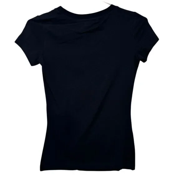 NEW Love Moschino Rainbow Foil Heart Logo Tee Black Size 2 - Picture 6 of 10